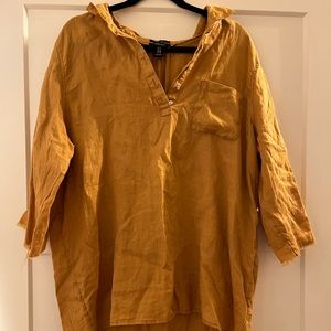 Yellow Linen Oversized Shirt
